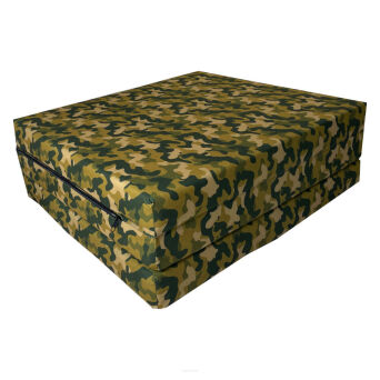 Matelas d'appoint pliant M 180 x 65 x 7 cm motif Camouflage jaune