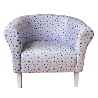 Fauteuil pour enfant Monaco micro velours motif Étoiles bleues
