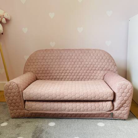 Canapé lit enfant - couleur rose poudré