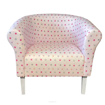 Fauteuil pour enfant Monaco micro velours motif Étoiles roses et grises