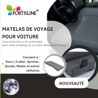 Matelas pliable Visco pour cabine de conduite – adapté aux Crafter, Sprinter, Ducato, Master et autres utilitaires