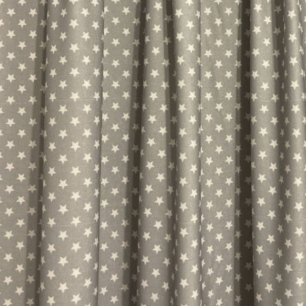 Tissu microfibre gris motif Étoiles Blanches