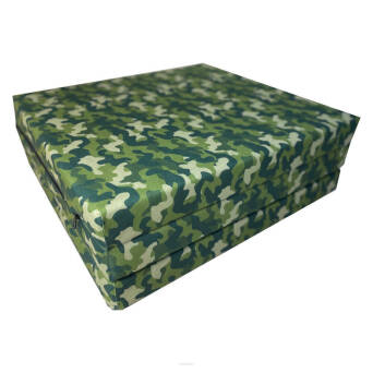 Matelas d'appoint pliant L 195 x 80 x 9 cm motif Camouflage vert