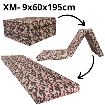 Matelas d'appoint pliable XM 195 x 60 x 9 cm - Camouflage Rose
