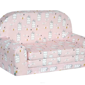 Mini canapé-lit enfant Licorne Rose