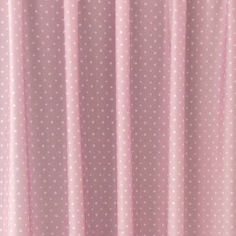 Tissu microfibre rose motif Pois Blancs