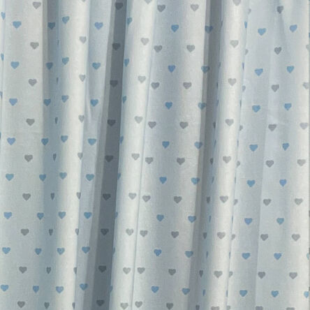 Tissu microfibre motif Coeurs Bleus et Gris