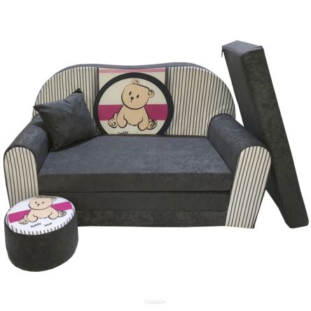 Mini canapé-lit enfant Teddy à rayuresfauteuils,poufs,matelas