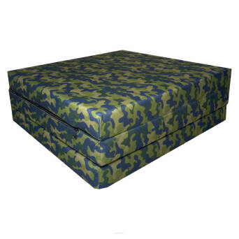 Matelas d'appoint pliant L 195 x 80 x 9 cm motif Camouflage bleu marine