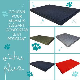 Coussin pour Animaux O'AHU Plus Grand Format - Confortable et Résistant, Disponible en Plusieurs Couleurs