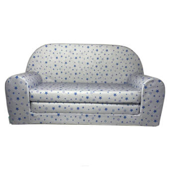 Mini canapé-lit enfant gris Étoiles bleues