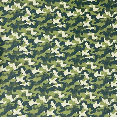 Tissu microfibre motif Camouflage vert