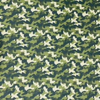 Tissu microfibre motif Camouflage vert