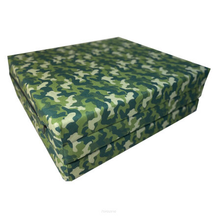 Matelas d'appoint pliable 195 x 60 x 9 cm avec motif de camouflage en vert, bleu et jaune - Une touche de couleur pour votre intérieur