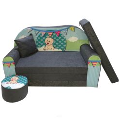 Sofa convertible enfant Teddy vert
